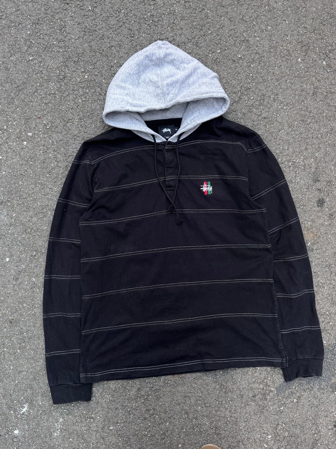 스투시 스트라이프 헤비져지 후드티 상품이미지1