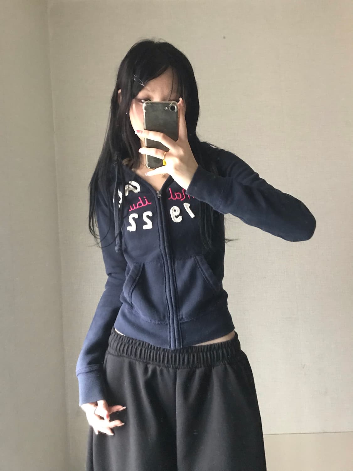 홀리스터 네이비 슬림핏 후드집업 상품이미지1