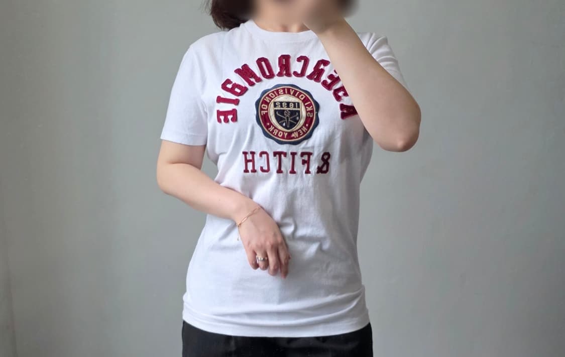 [프립]아베크롬비 화이트 로고 반팔 티셔츠 상품이미지1