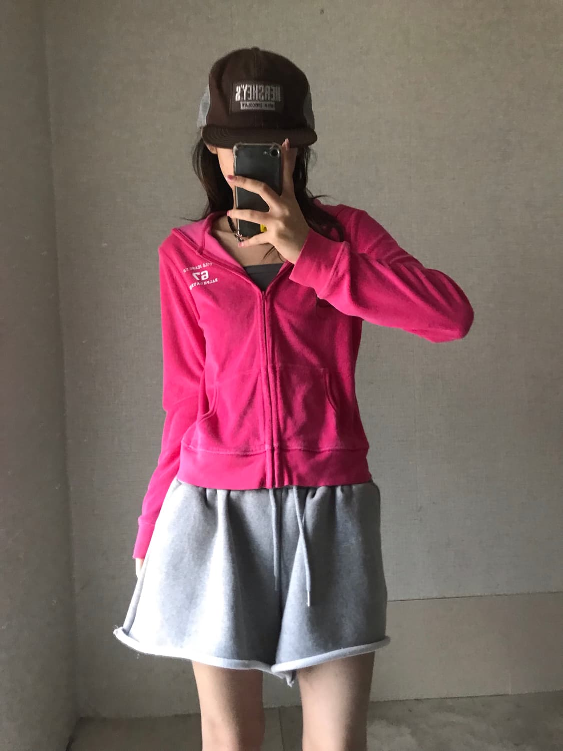 폴로 핑크 테리 후드집업 상품이미지3