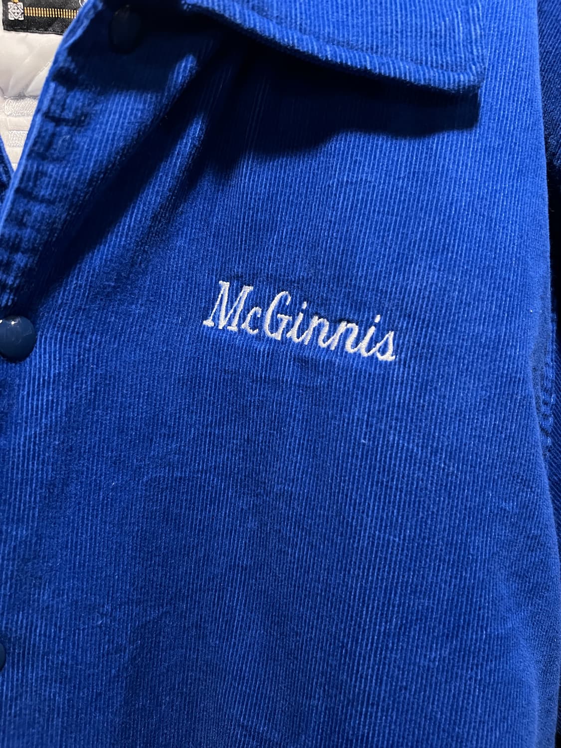 [XL]90's Made in USA 하키팀 블루 코듀로이 바시티 자켓 상품이미지4