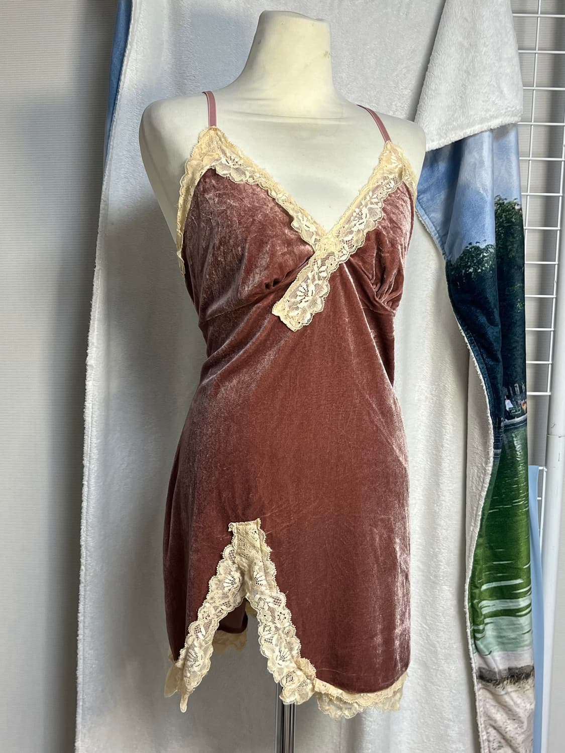 로맨틱갸루 벨벳 슬립 원피스 상품이미지1