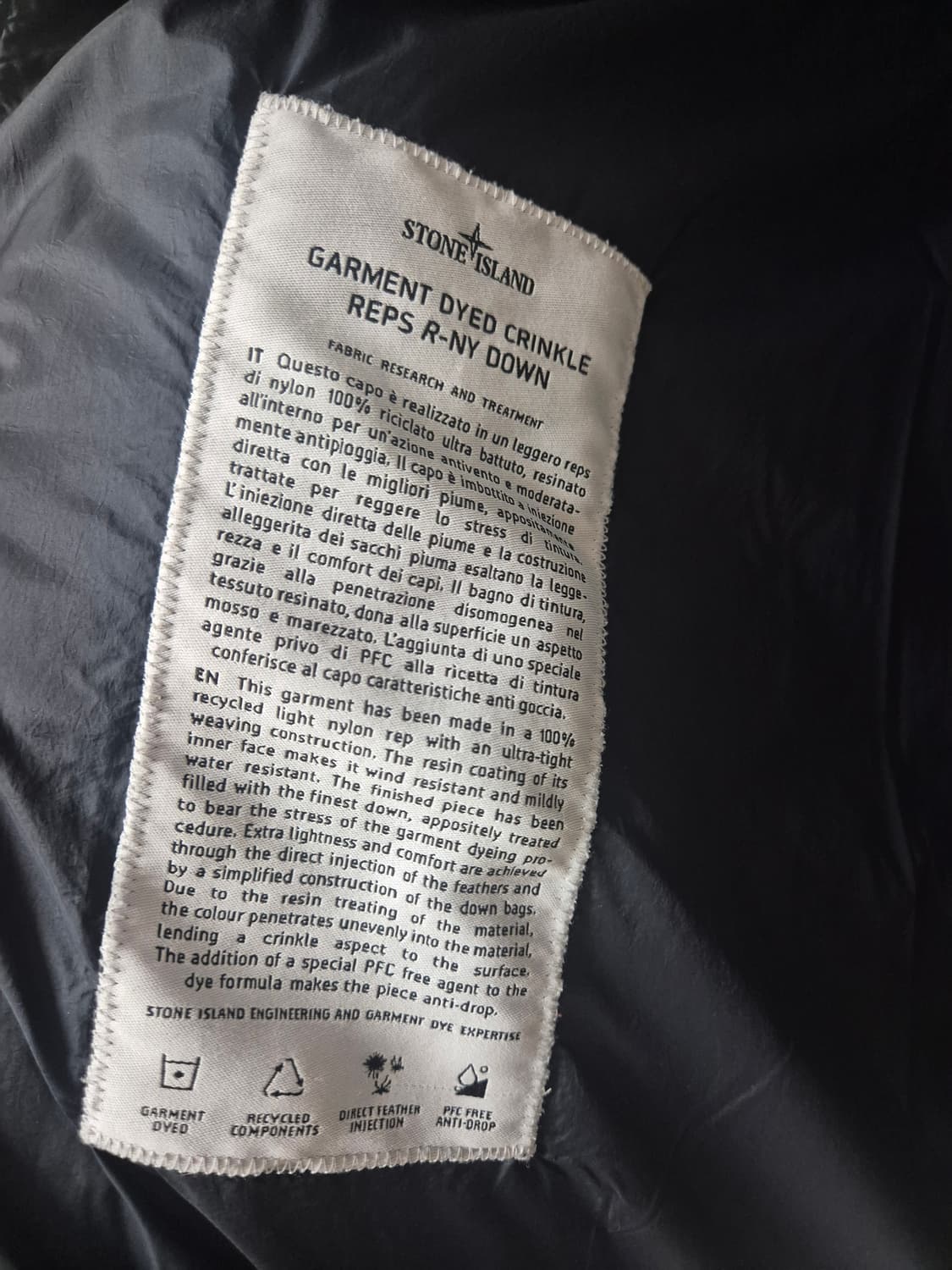 스톤아일랜드 22FW 크링클랩스 블랙 XL 상품이미지5