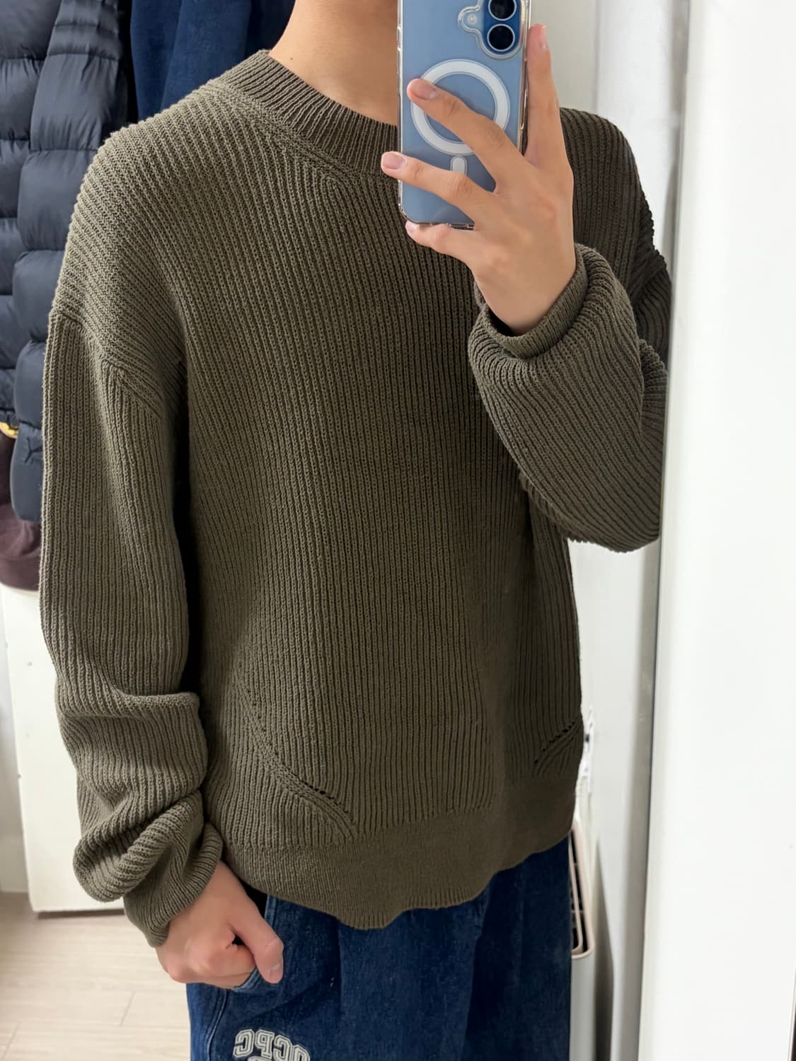 자라 라이닝 디테일 골지 니트 상품이미지2