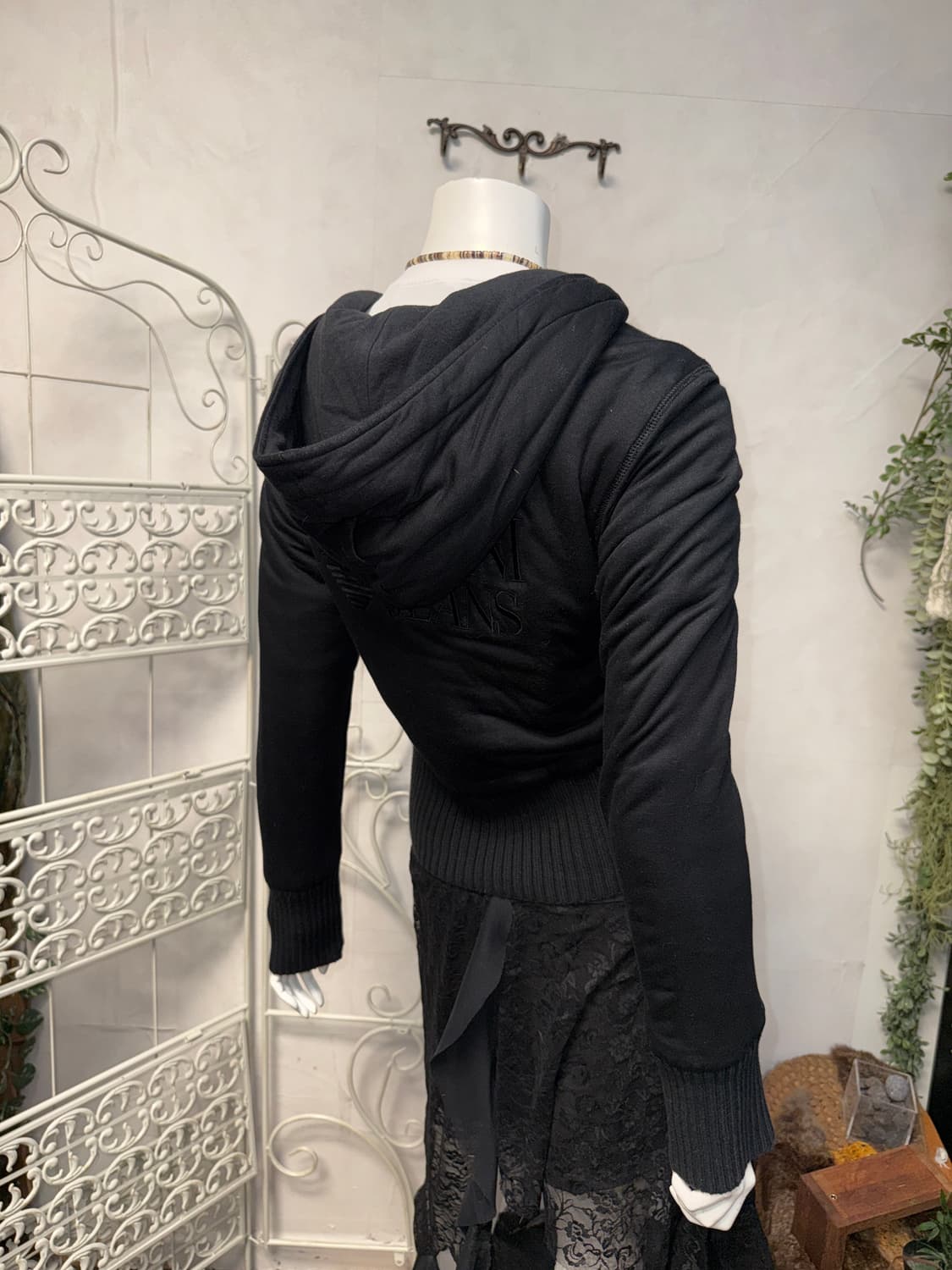 Armani jeans black line logo crop 후드집업 상품이미지8