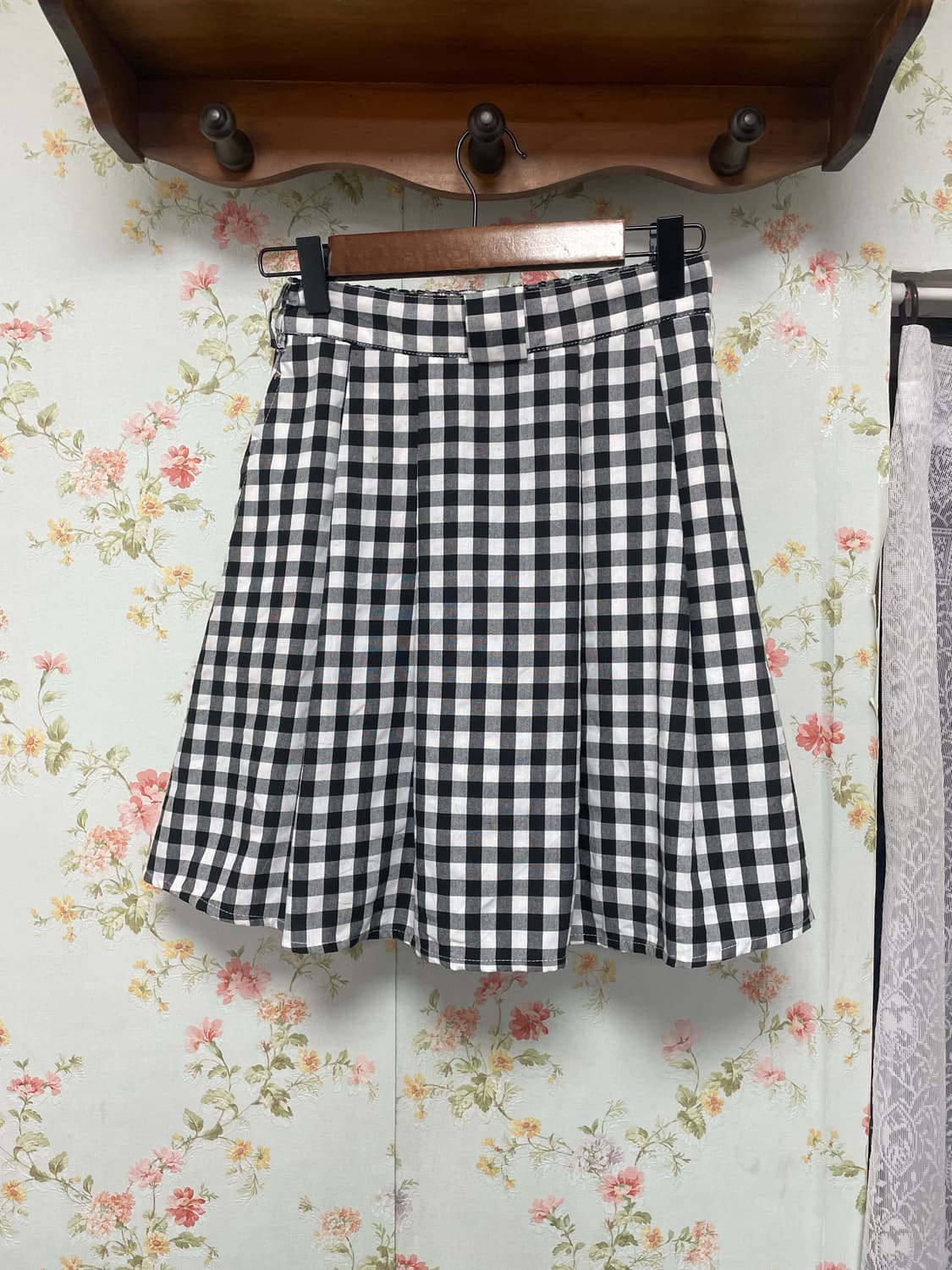 체크 밴딩 미니 스커트 상품이미지1