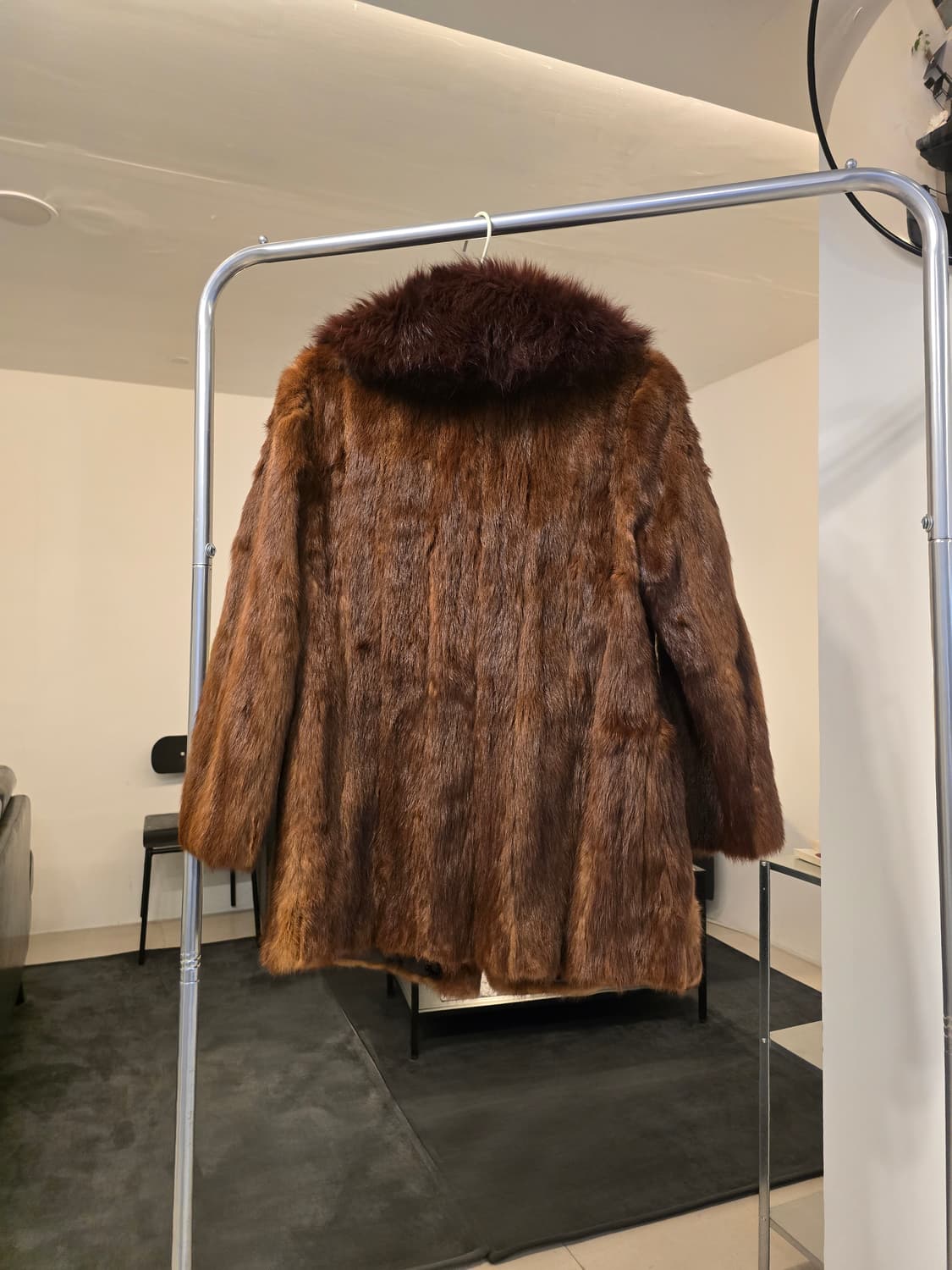 브라운 컬러 밍크모피코트 상품이미지2