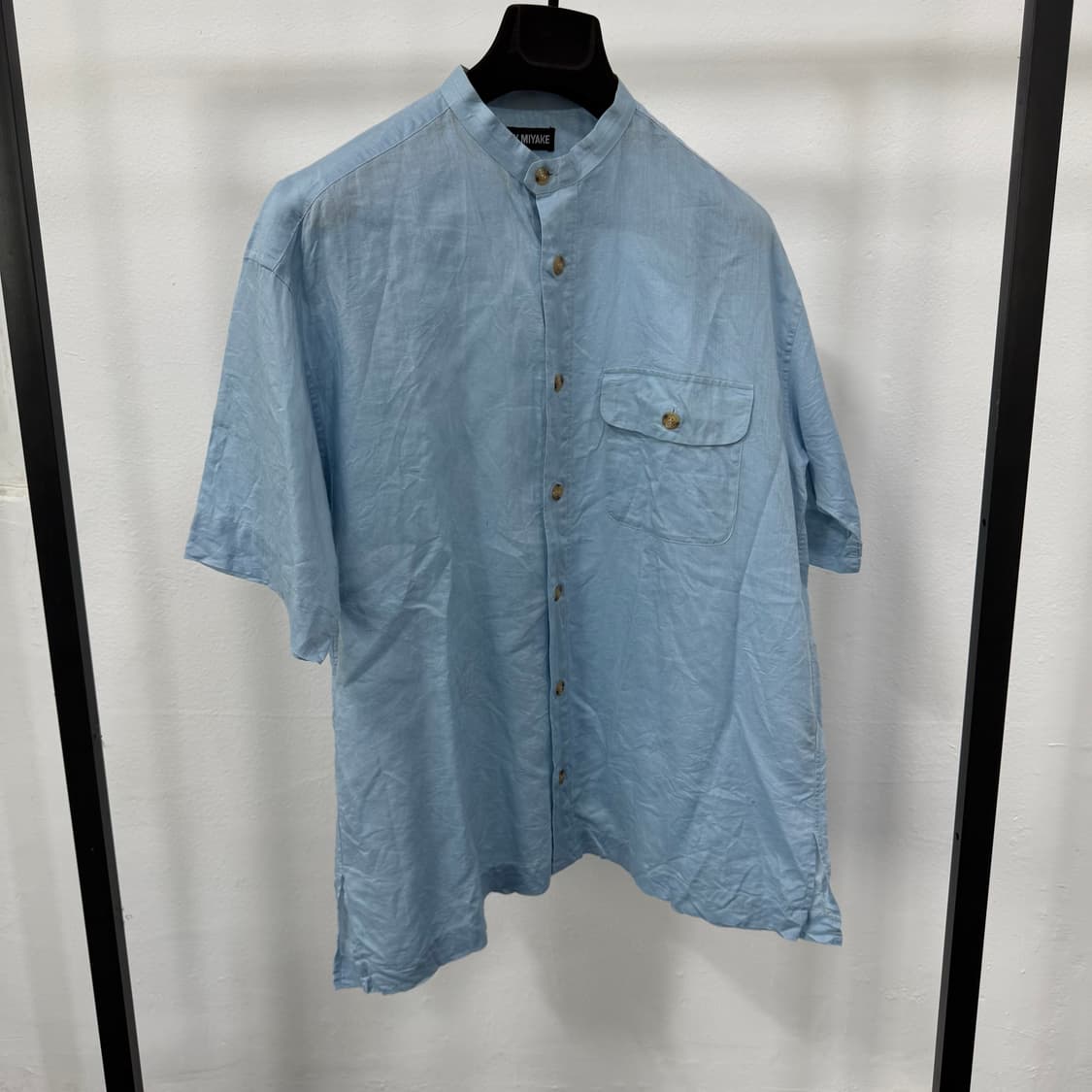90s 이세이미야케 린넨 반팔 셔츠  상품이미지1