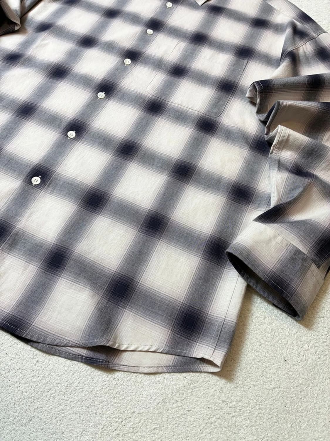 어나더오피스 24ss 릴렉스 옴브레 체크 셔츠 PN7717 상품이미지3