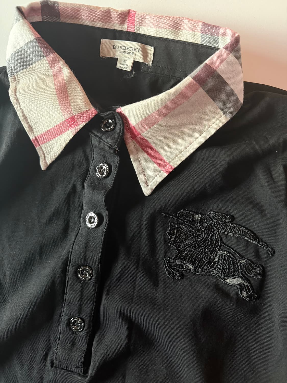 버버리 블랙 긴팔 카라 티셔츠 여성 XS 상품이미지2