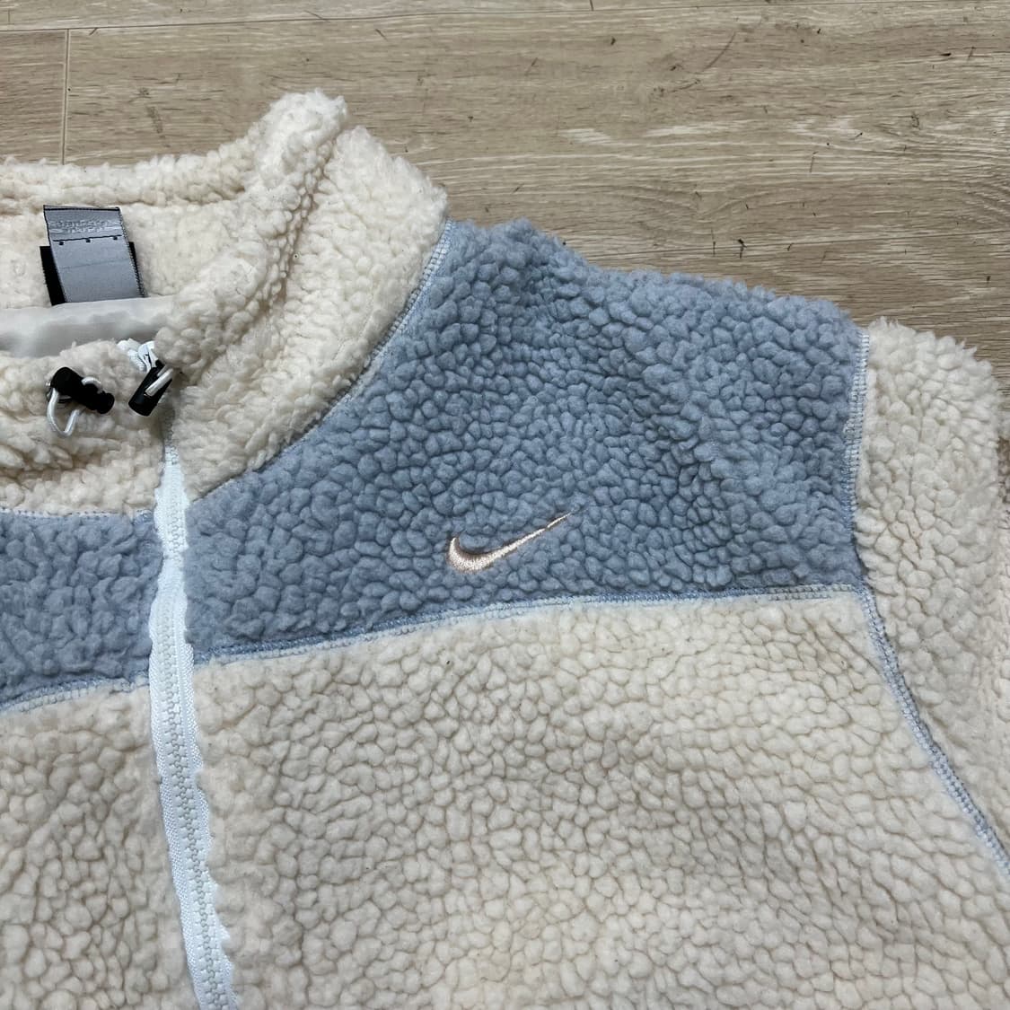 나이키 남여공용 배색 쉐르파 뽀글이 후리스 플리스 자켓 [크림] S/90 상품이미지4