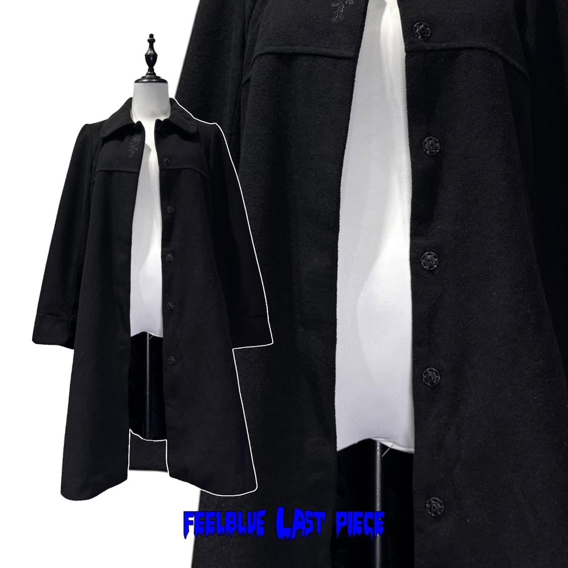 AXES FEMME gothic black flare coat 상품이미지5