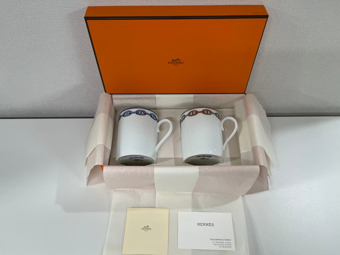 에르메스 샹달 블루, 플래티넘 머그컵 2P 세트 HERMES 상품이미지6