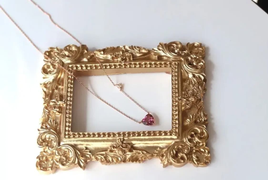 핑크 투어멀린 하트 목걸이  상품이미지5