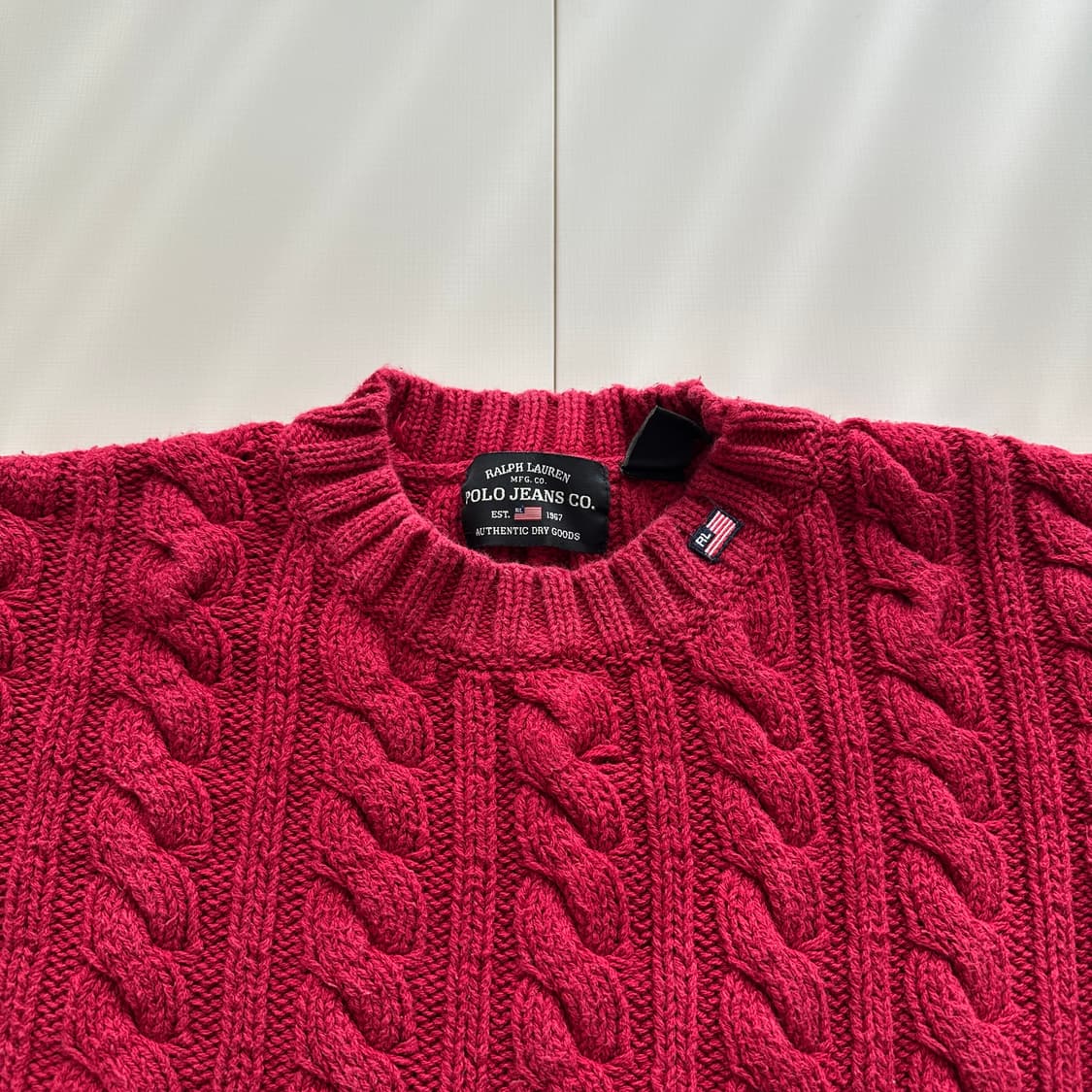 90s 폴로 진스 케이블 피셔맨 코튼 니트 XXL 상품이미지5