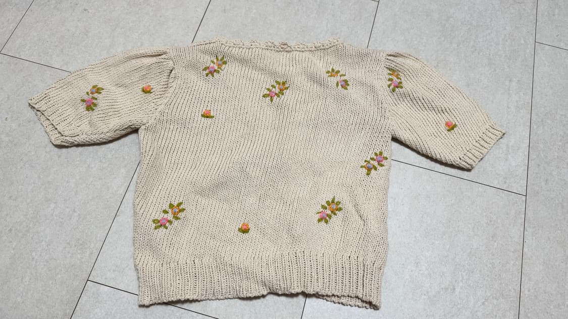 Tach  Clothing 반팔 크로셰 가디건 S 상품이미지3