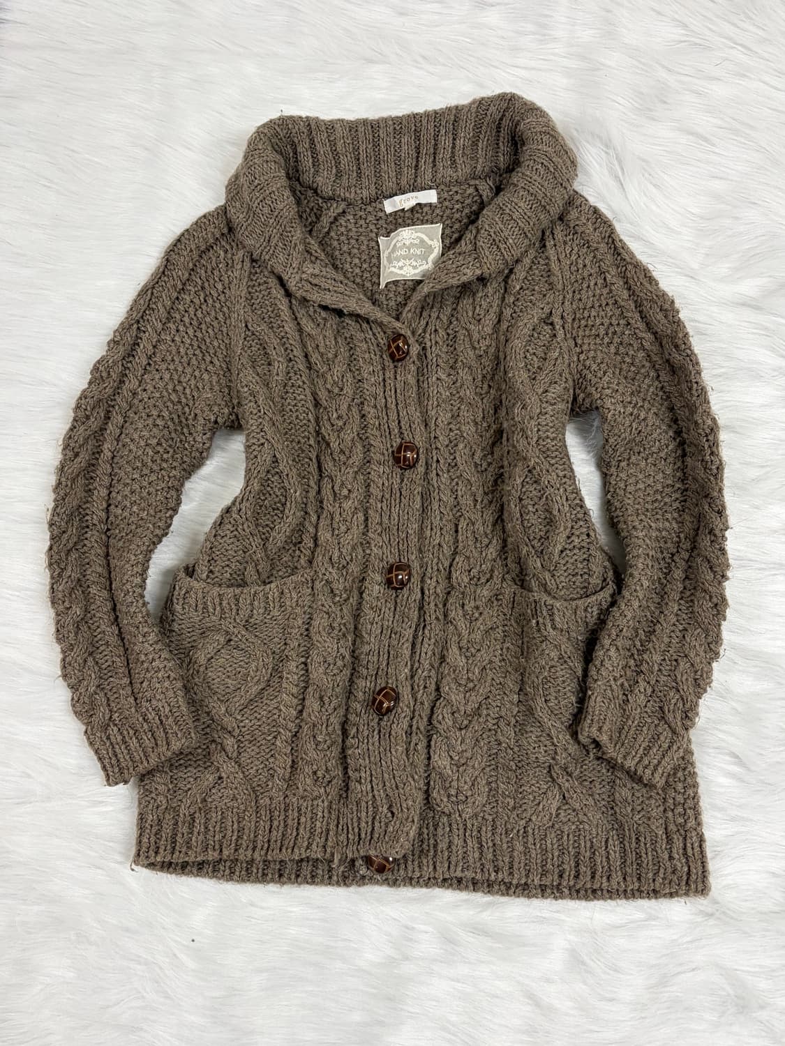 라떼갸루 니트 원피스 꽈배기 가디건 겨울 모리걸 사와코 상품이미지1