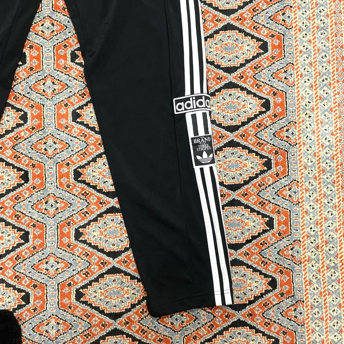아디다스 삼선 블랙 져지 버튼 트랙팬츠 여성L 상품이미지3