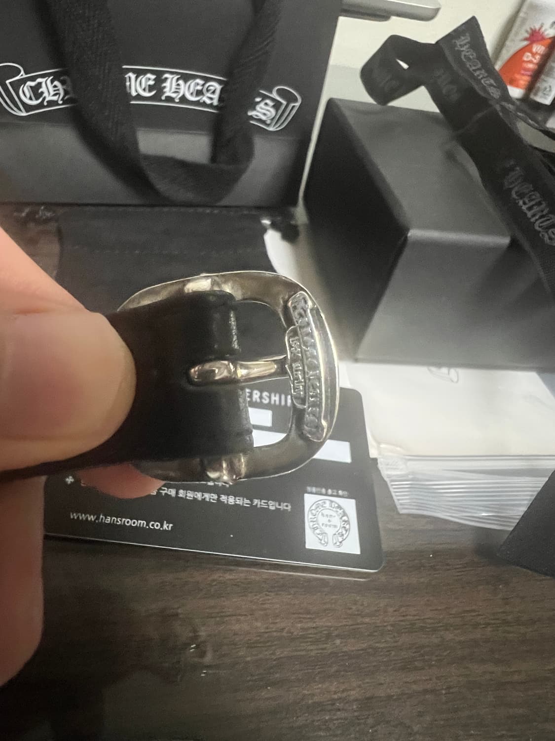 크롬하츠 타이니크로스 레더 팔찌 상품이미지4