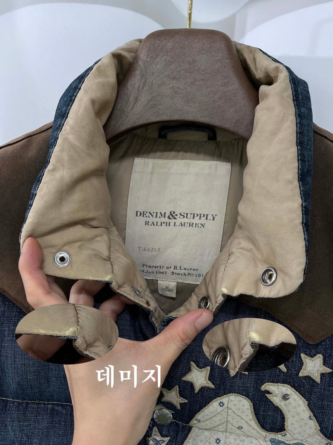 폴로 랄프로렌 인디고 썬더버드 스웨이드 웨스턴 다운베스트 M 상품이미지8