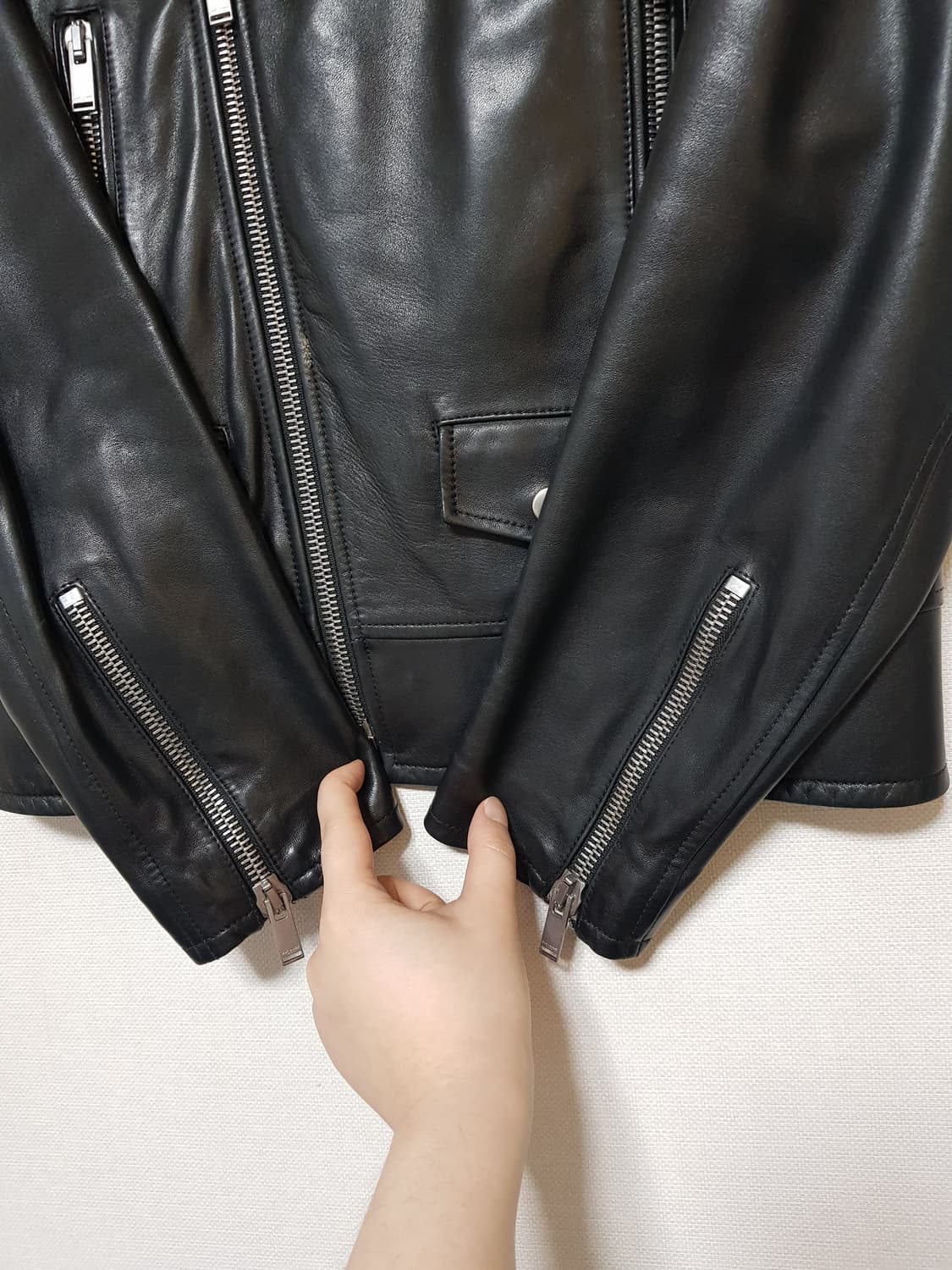 생로랑 램스킨 L01 라이더 자켓 블랙 상품이미지4