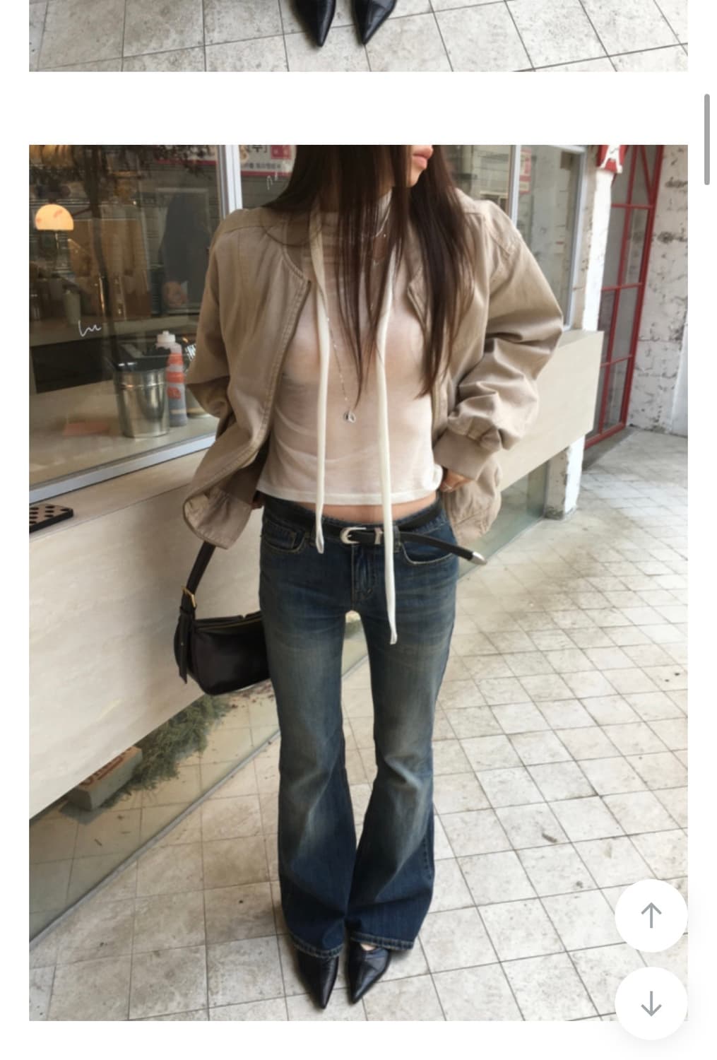 유어제이 바시티 자켓 베이지 상품이미지2