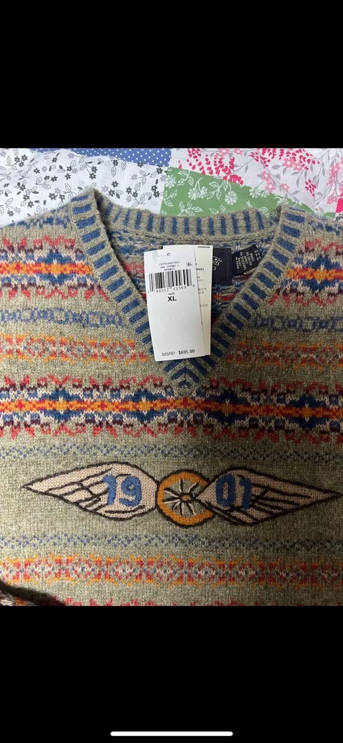 더블알엘 RRL 윙로고 페어아일 니트 새제품 XL 상품이미지4