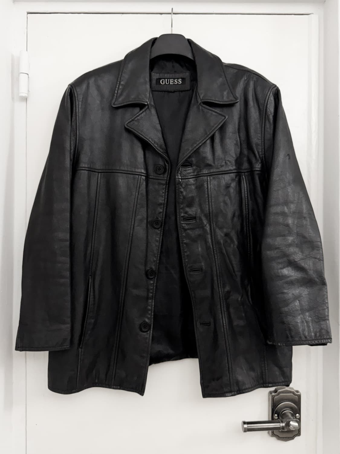  90s GUESS Genuine Leather Car Coat 상품이미지3