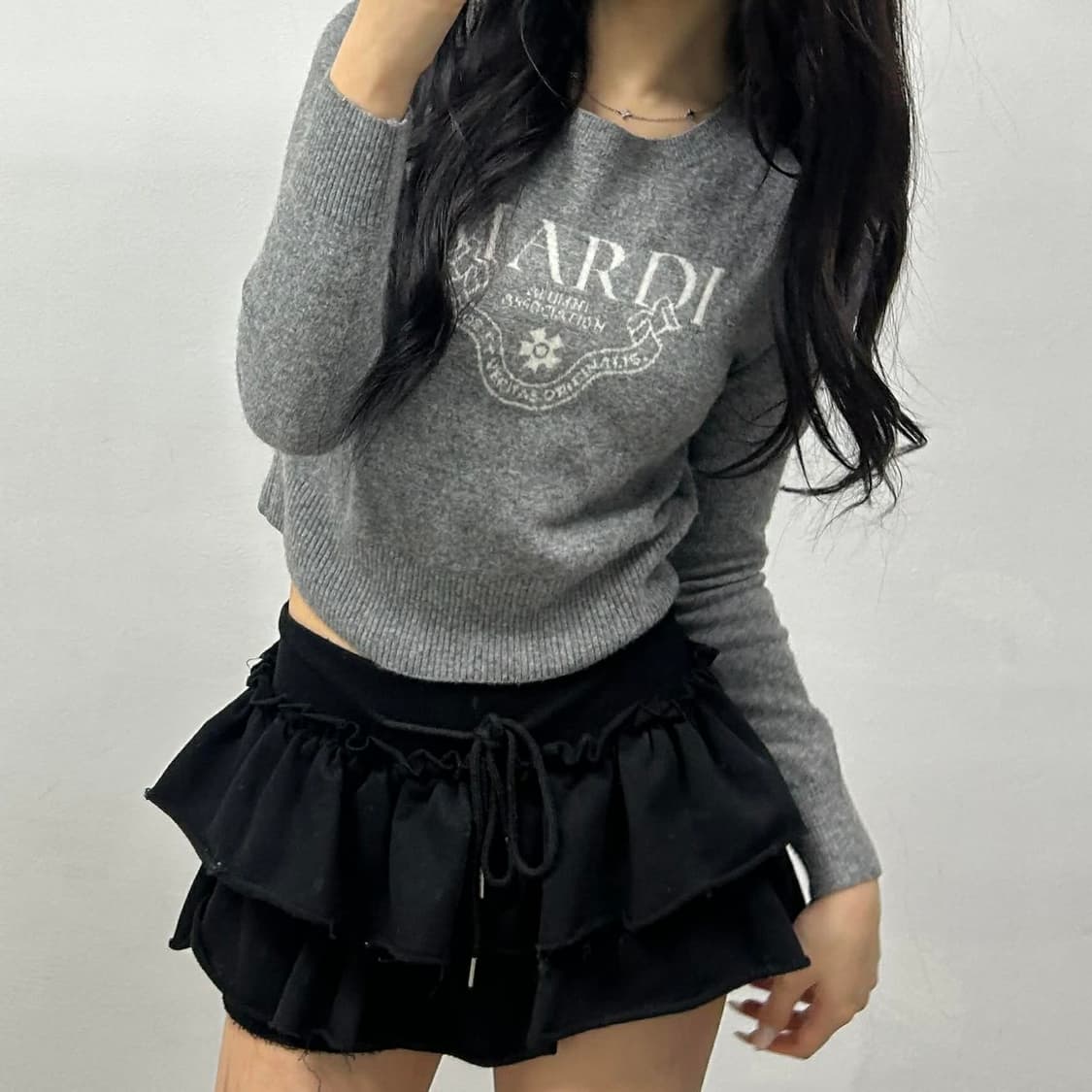 Mardi 마르디 메르크디 울 크롭 걸즈 크루넥 니트(OS) 상품이미지1