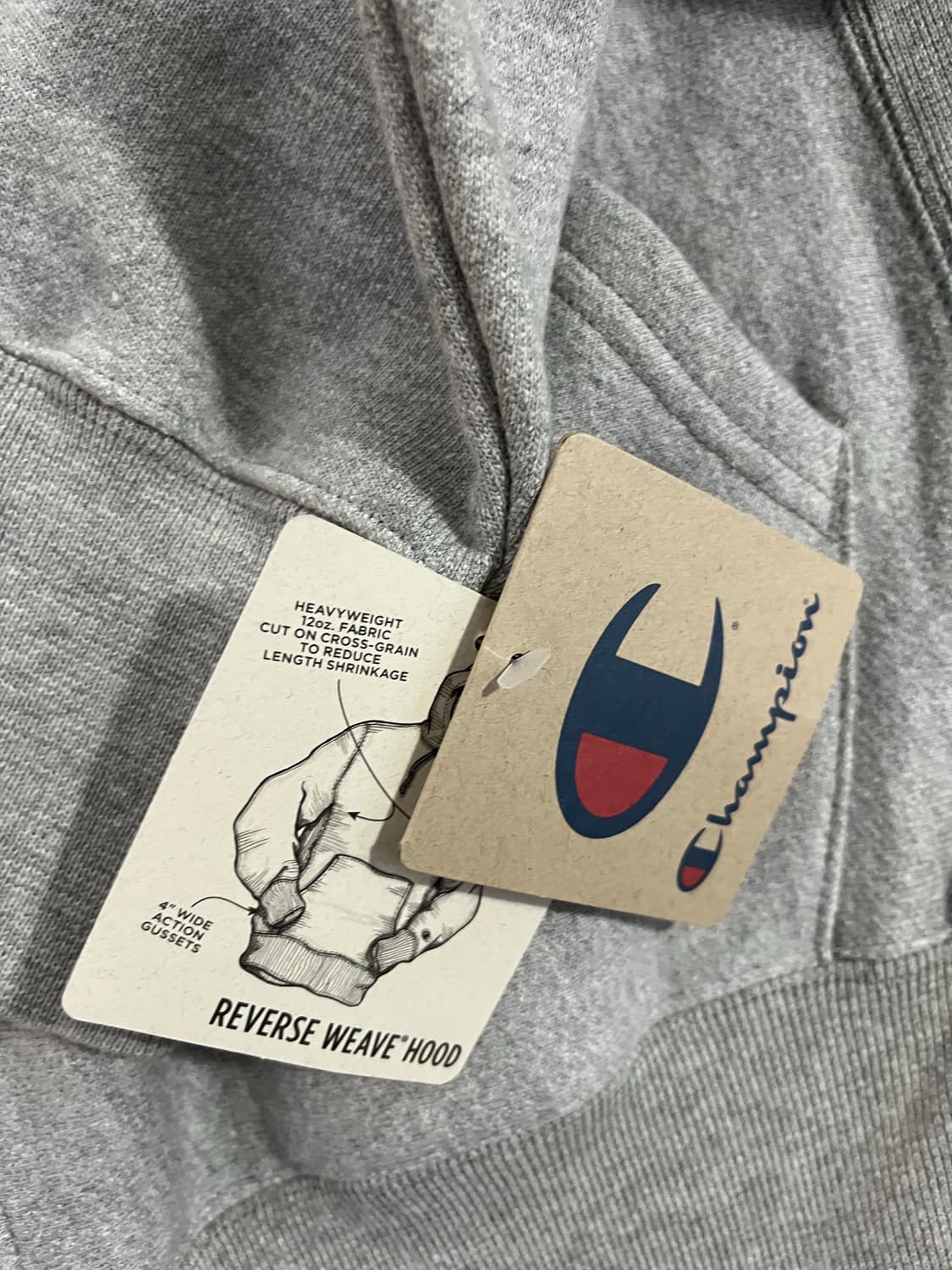 챔피온 리버스 위브 스웻 후드 집업 그레이 M 상품이미지3