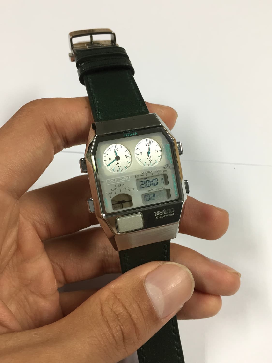 80s citizen ana-digi temp green 상품이미지1