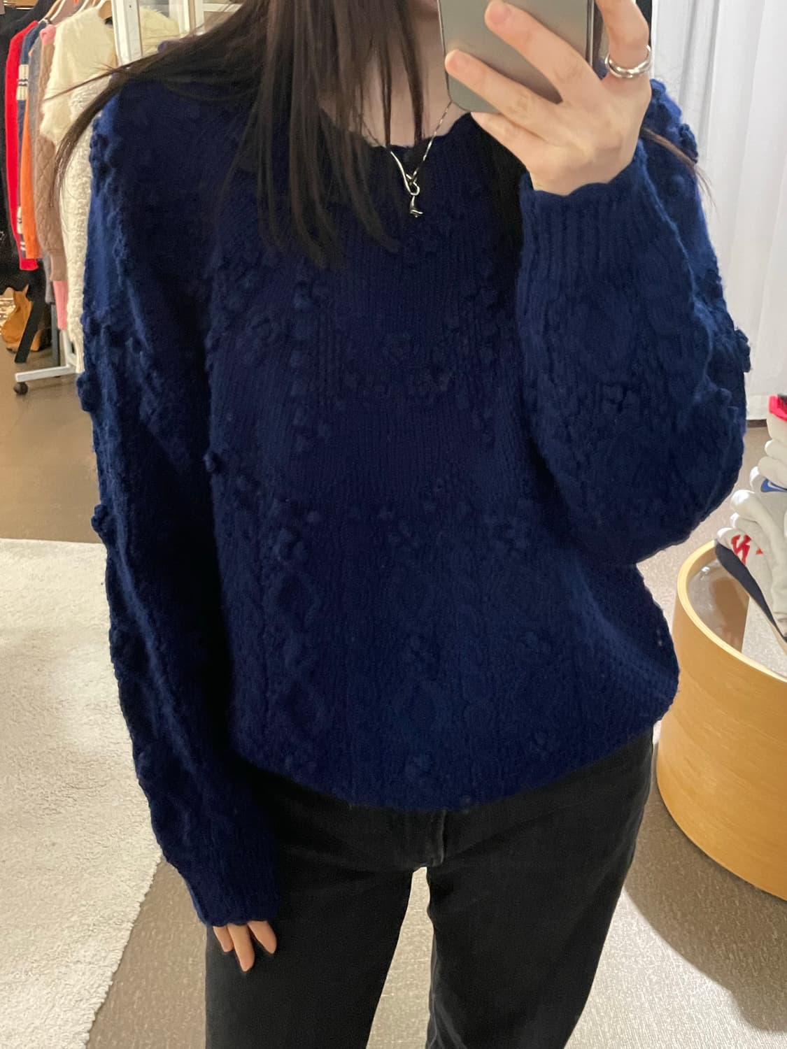 vintage blue pompom scalloped wool knit 상품이미지9