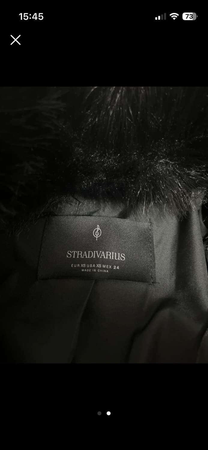 스트라디바리우스  stradivarius 블랙 퍼 코트 XS 상품이미지2