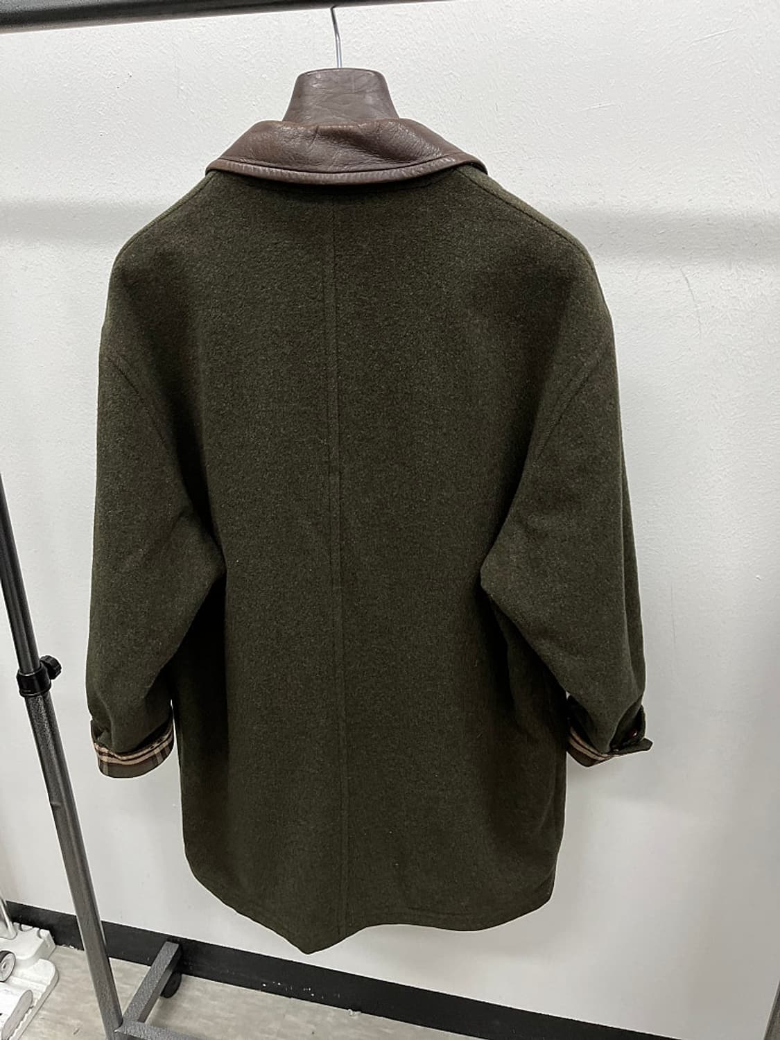 105) 버버리 90s 레더카라 울코트  상품이미지7