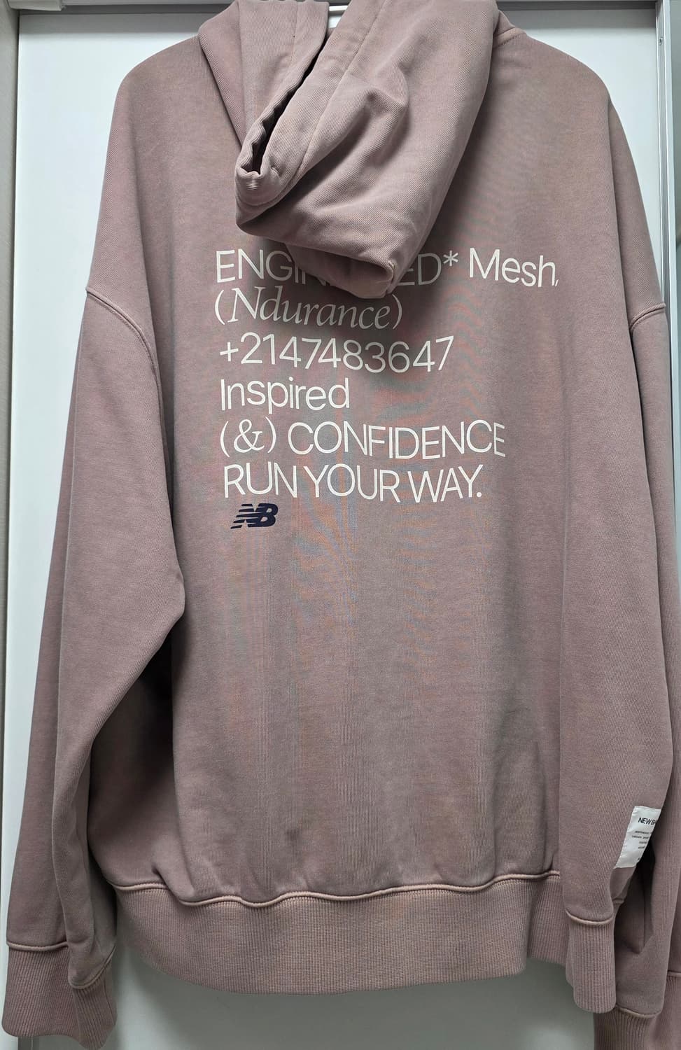 UNI Ndurance 레터링 워시드 논기모 후드집업 2xl 판매 상품이미지2