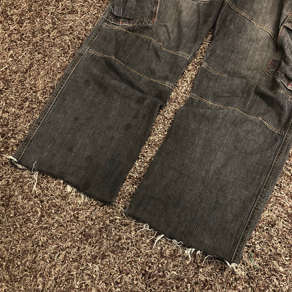 PIKO 블랙 워싱 데님 카고 팬츠 상품이미지3