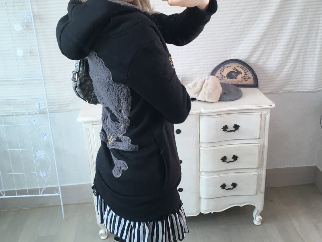 일본빈티지 고스펑크 스컬 후드집업  상품이미지5