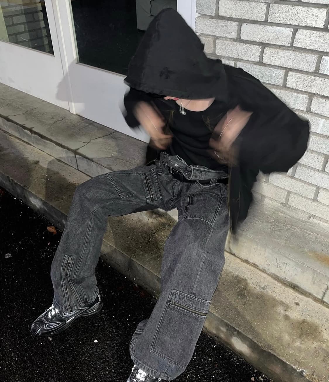 언더마이카 블랙 데미지 후드집업 상품이미지2