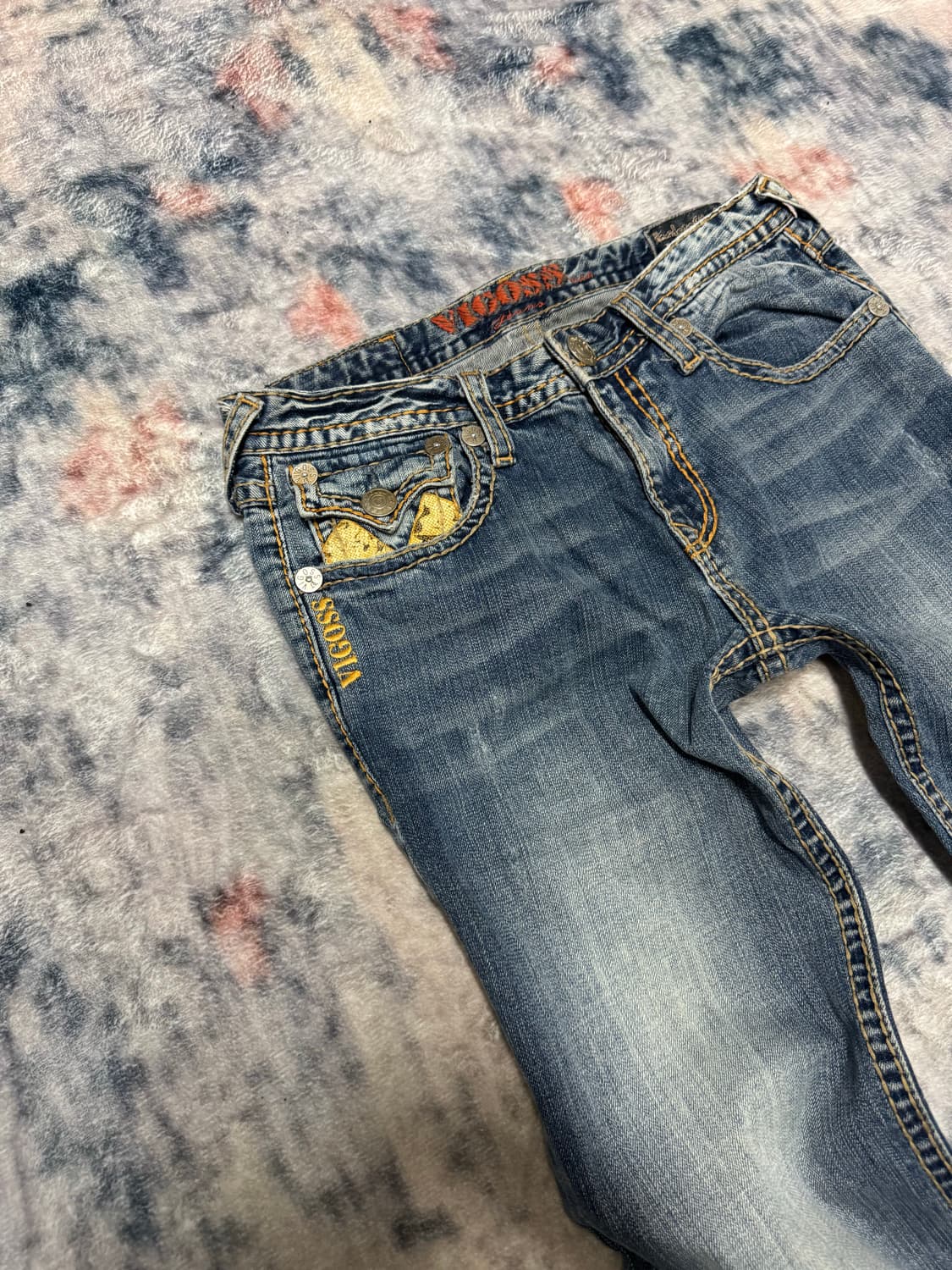 Vigoss python patch denim pants 상품이미지3