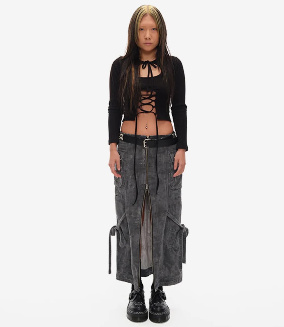 유쓰배쓰 ZIPPER DENIM SKIRT 상품이미지1
