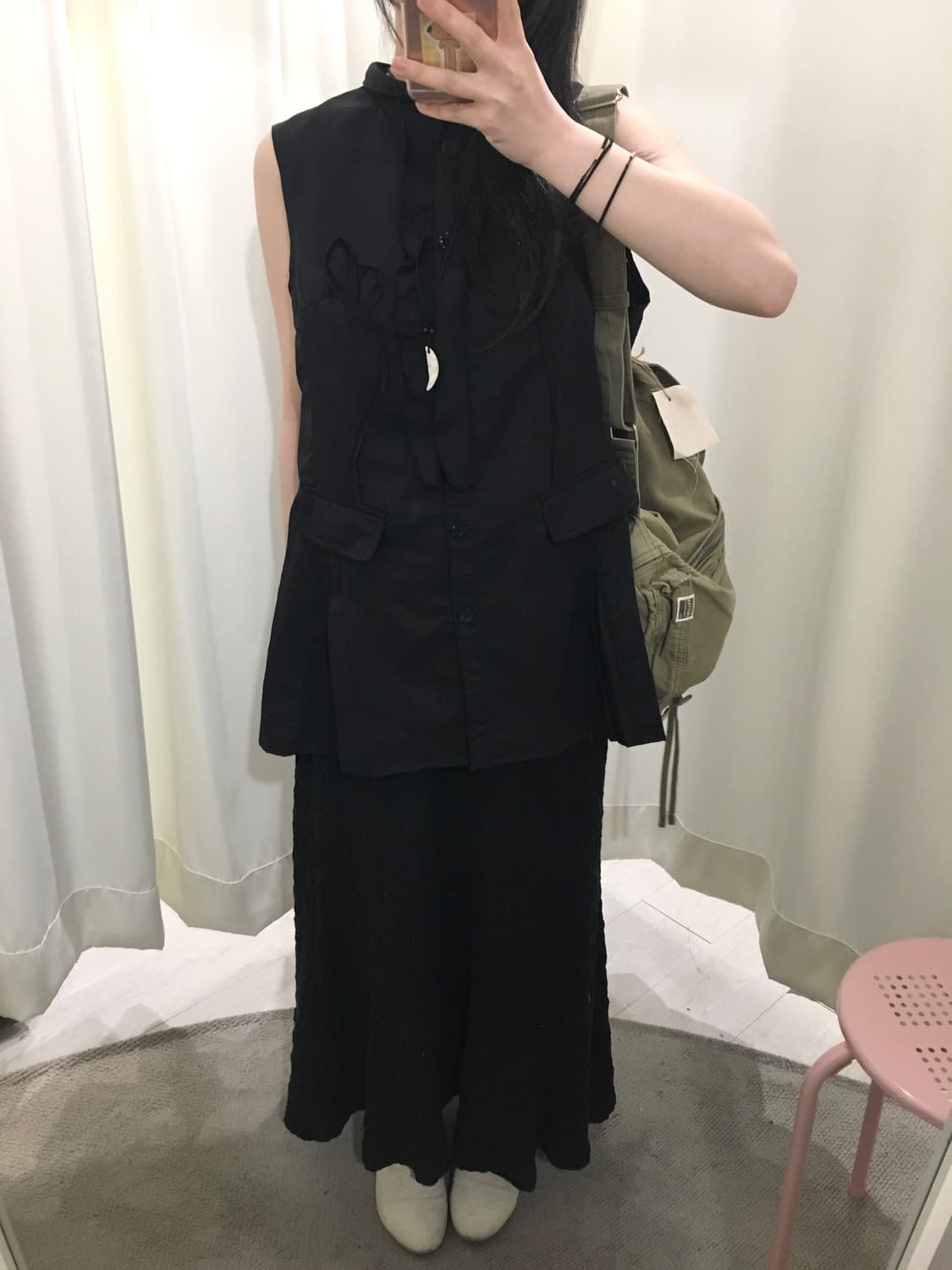 crinkled straight maxi skirt 상품이미지3