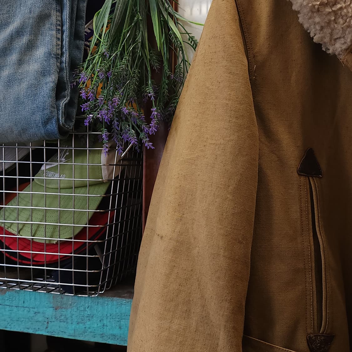 50s 프랑스 매키노 코트 랜치코트 옥스포드 패브릭 에스키모 L 상품이미지7