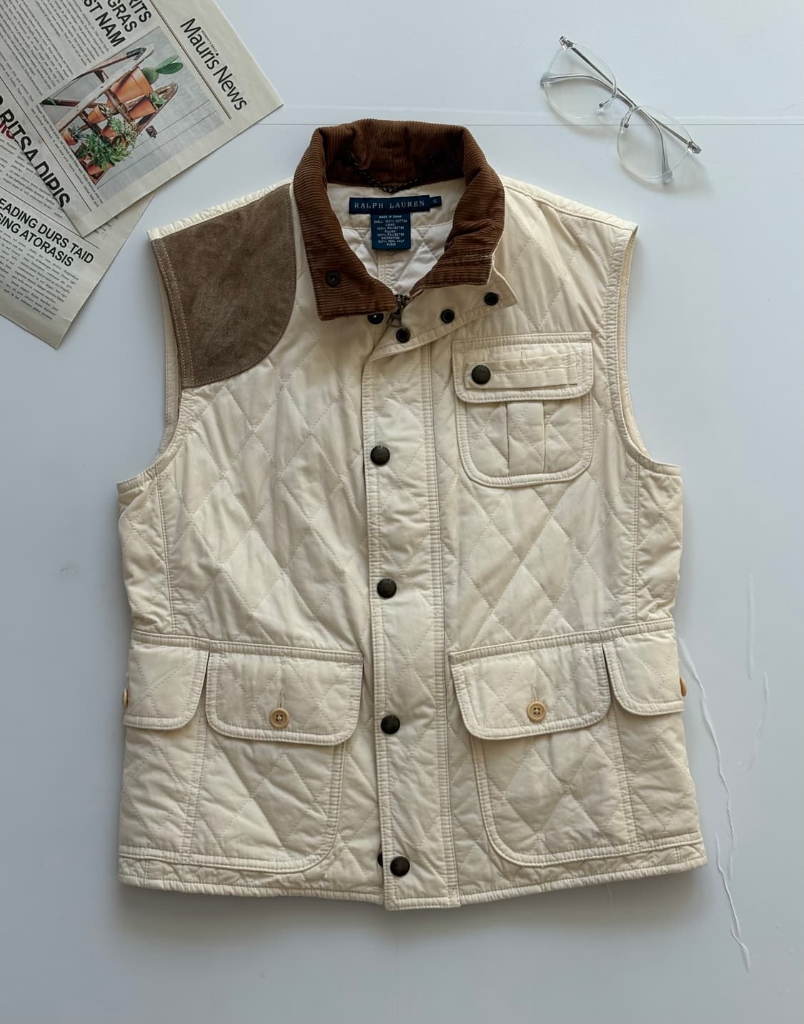 Polo 폴로랄프로렌 코듀로이 퀄팅 베스트 상품이미지2