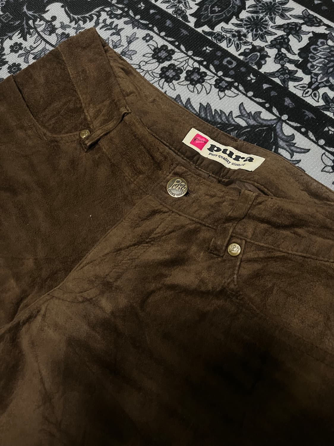 Pura 스웨이드 니트 디테일 레이어드 부츠컷 팬츠 상품이미지5