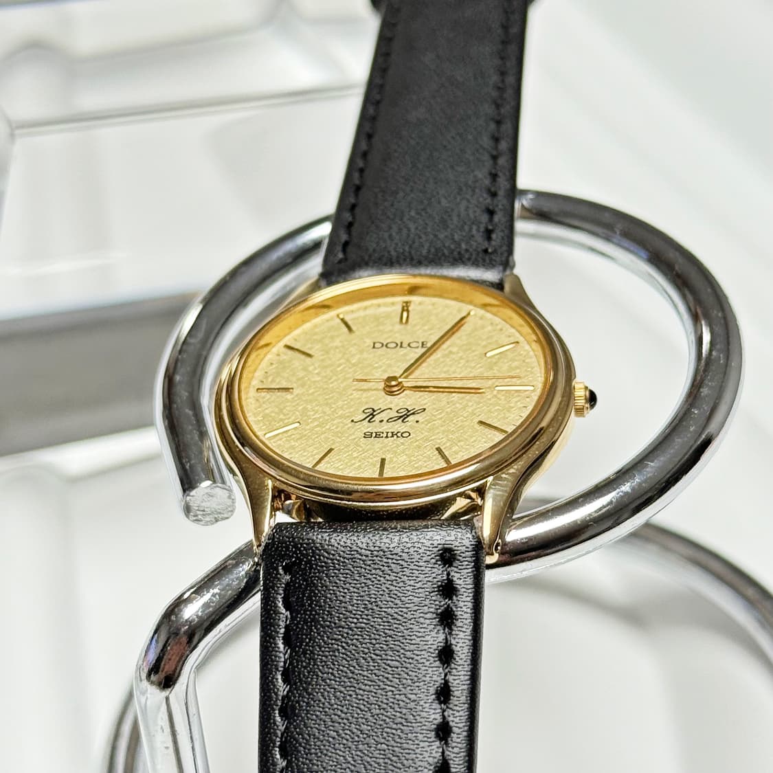 80's90's 세이코 빈티지 돌체 골드 텍스처 드레스 워치 상품이미지5