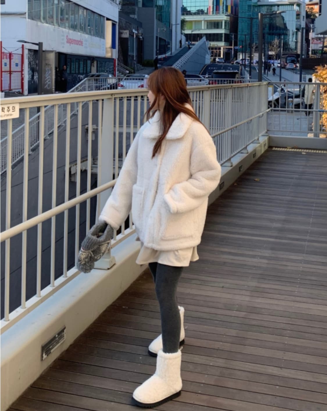 온더팔레트 온팔 자체제작 테디 시어링 무스탕 아이보리 상품이미지4