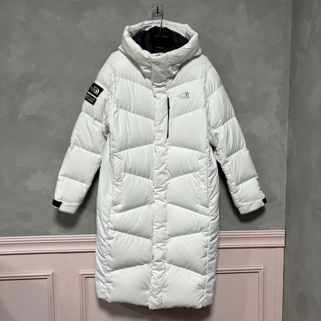 노스페이스 구스다운 롱패딩 화이트 상품이미지1