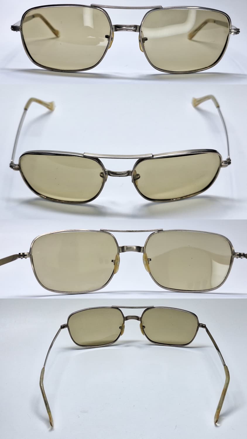 80s 일본 빈티지/더블브릿지 실버 선글라스 겸 안경테 빅사이즈 투브릿지 상품이미지3