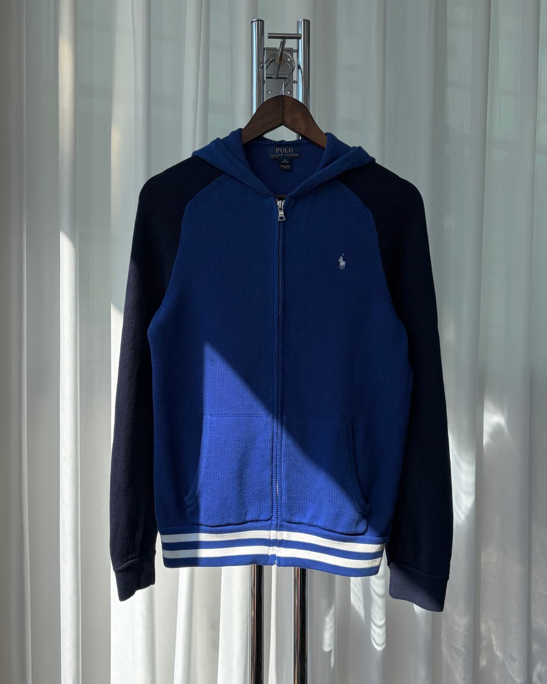 [S-M]폴로 랄프로렌 코튼 후드 니트 집업 상품이미지3