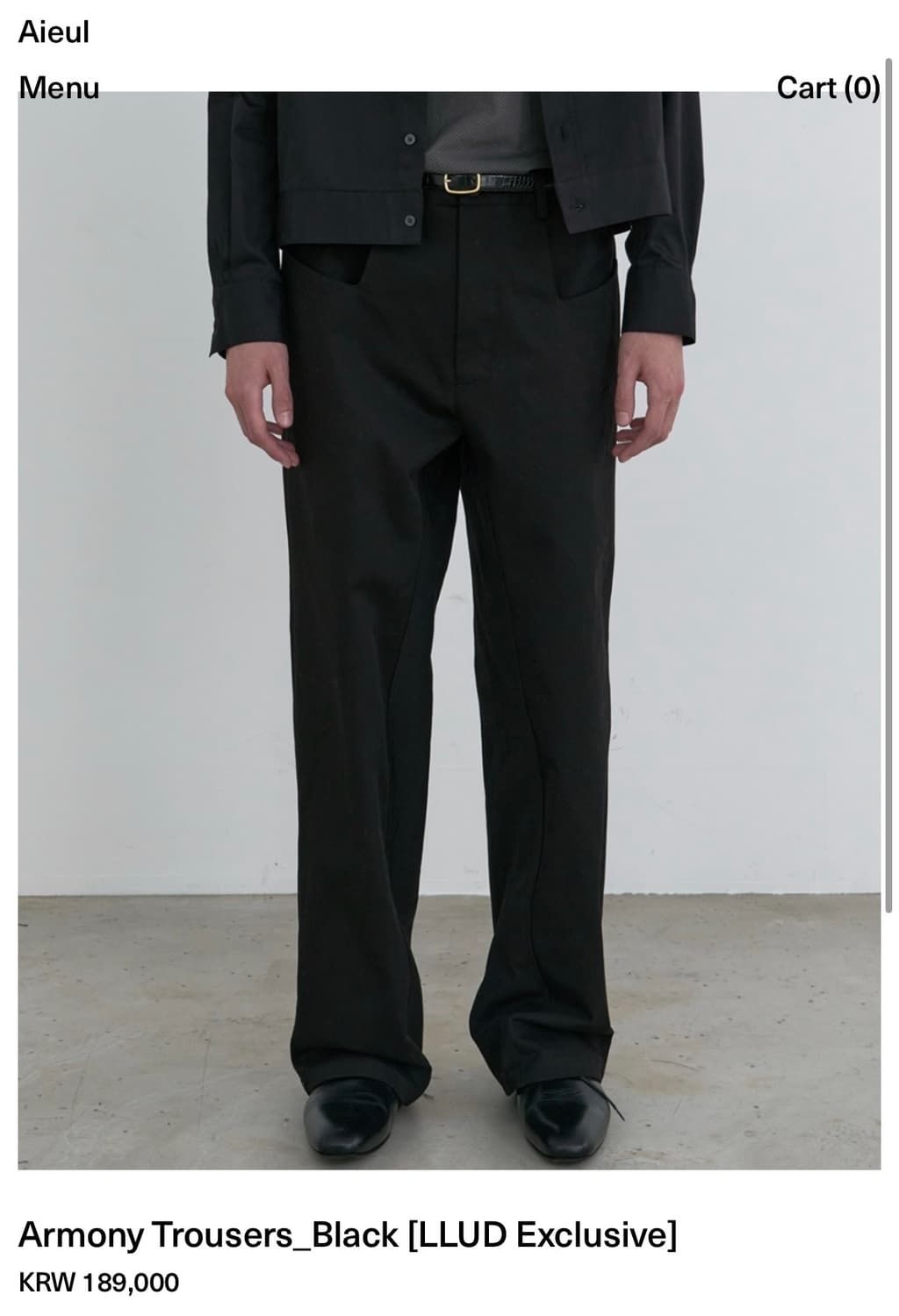[50] Aieul - Armony Trousers_Black LLUD 상품이미지1